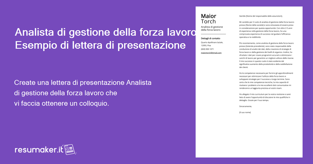 Esempi Di Lettere Di Presentazione Per Lavoro